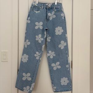 Flying Angel floral Patterned Blue Jeans size 3/26